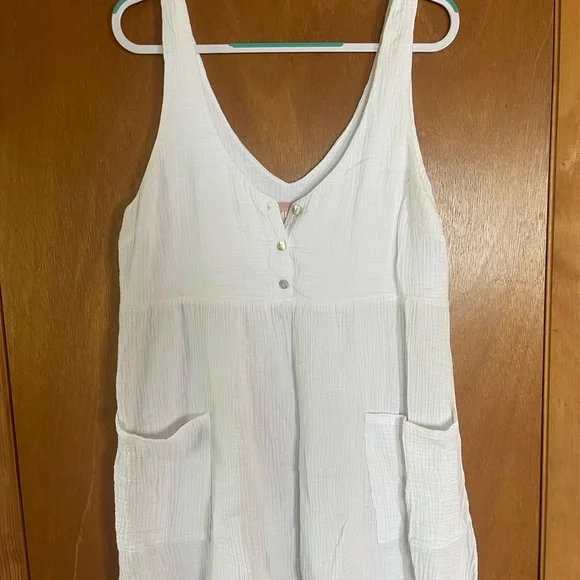 Show Me Your MuMu Ivory Button-Down Dress/Cover Up - Picture 1 of 2
